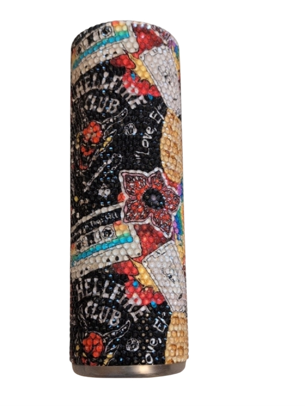 Stranger Things Bling Tumbler Cup 30oz No Lid Rhinestone Hellfire Club
